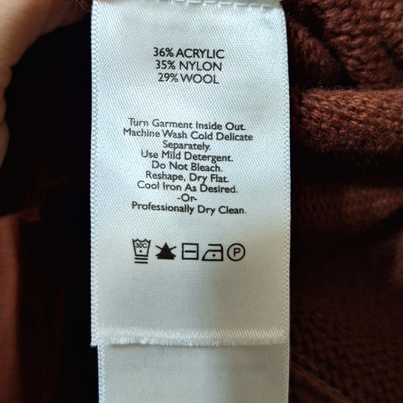 Eddie Bauer men's rusty brown Nordic star faire isle knit crew neck sweater Lrg - Picture 2 of 3